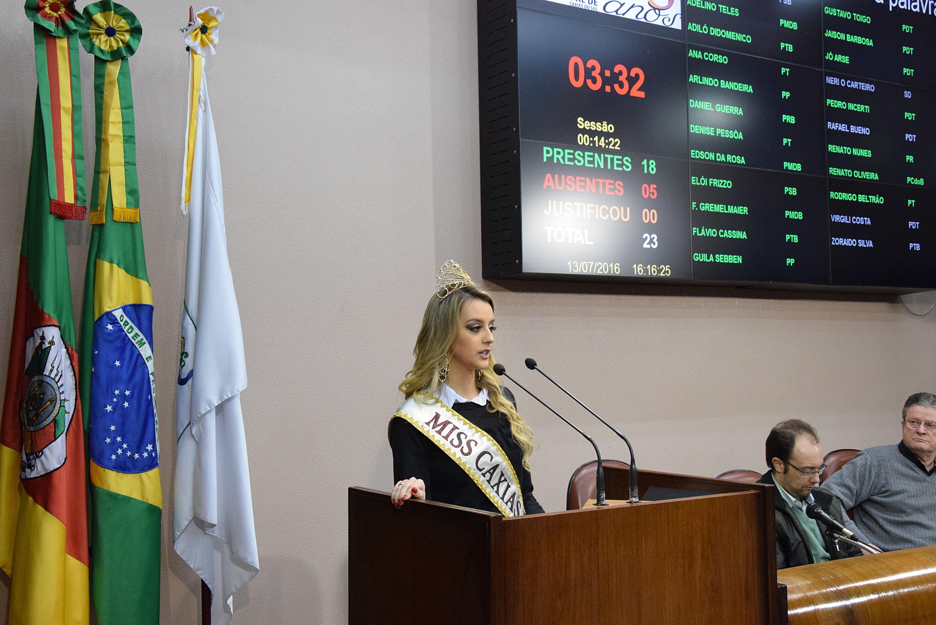 Leia mais sobre Miss Caxias do Sul 2016 participa do início da sessão ordinária desta quarta-feira