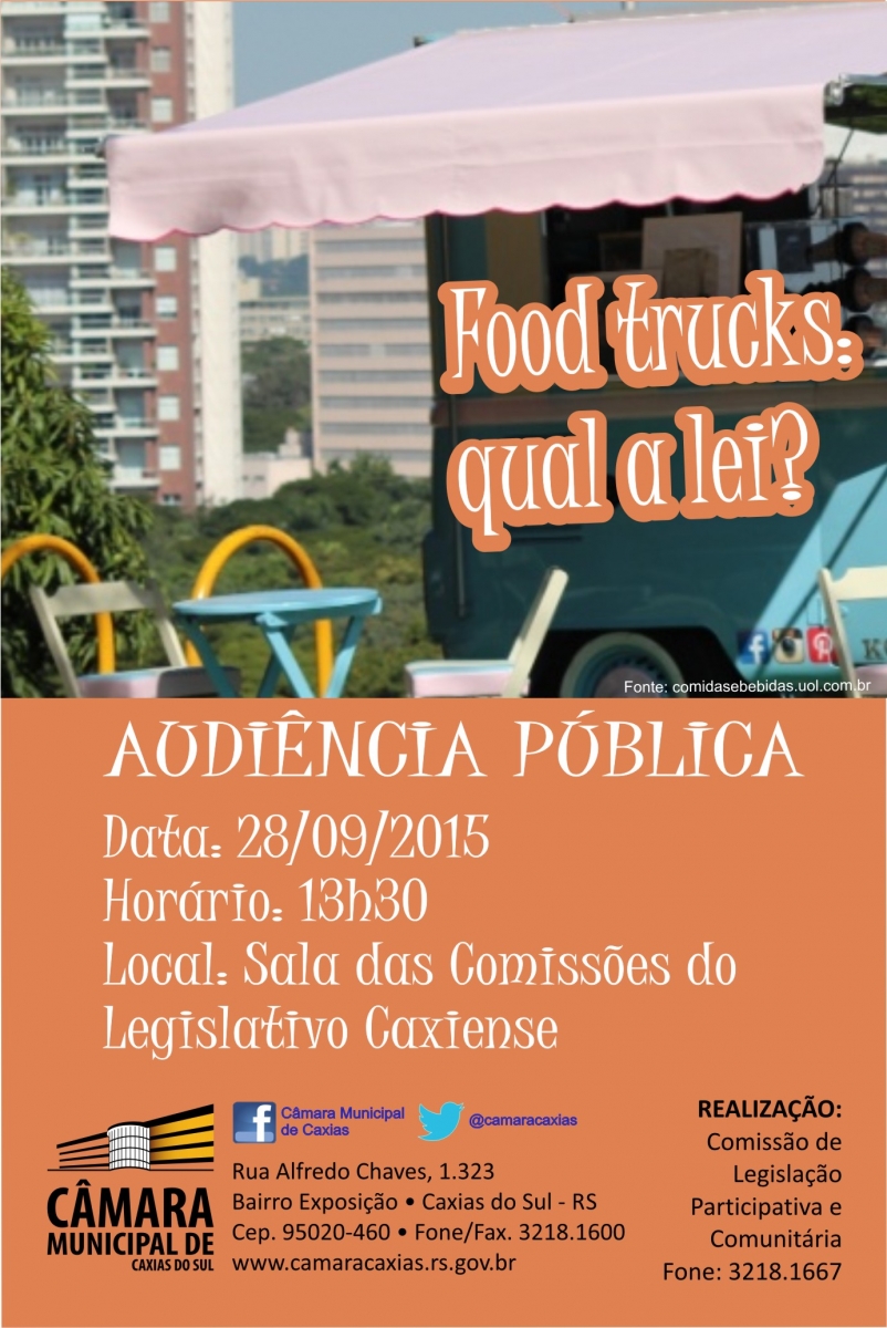 Audiência pública debate a necessidade de lei para regulamentar o serviço de food truck em Caxias 