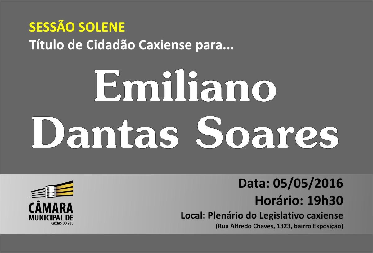 Emiliano Dantas Soares será agraciado com o título de Cidadão Caxiense