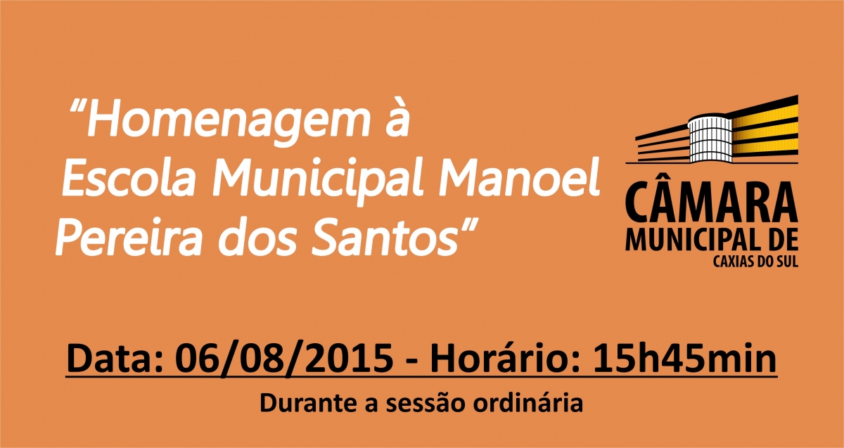 Os 20 anos da Escola Manoel Pereira dos Santos serão lembrados pelo Legislativo nesta quinta-feira