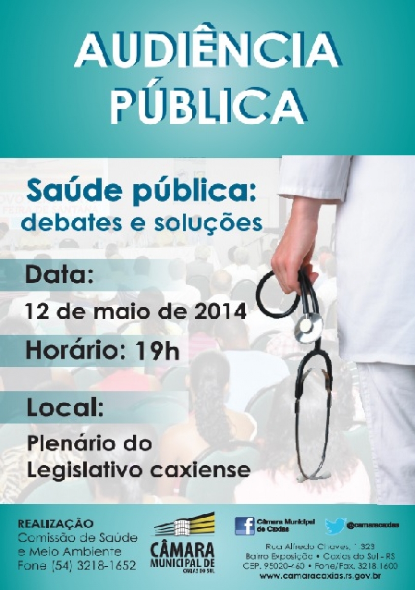 Debates e soluções para a saúde pautarão audiência pública da próxima segunda-feira