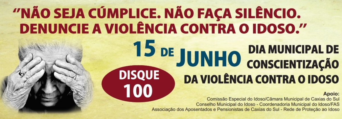 Legislativo caxiense promoverá ação de conscientização contra a violência ao idoso neste domingo