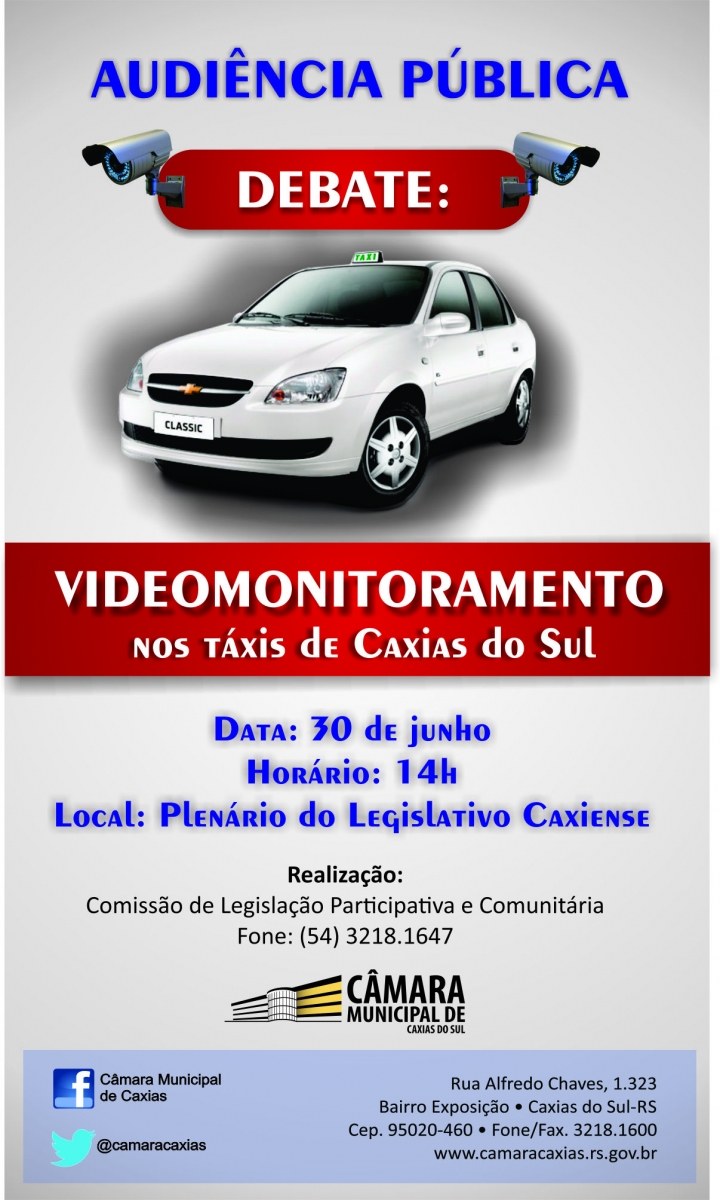 Comissão de Legislação Participativa promove audiência pública sobre videomonitoramento nos táxis 