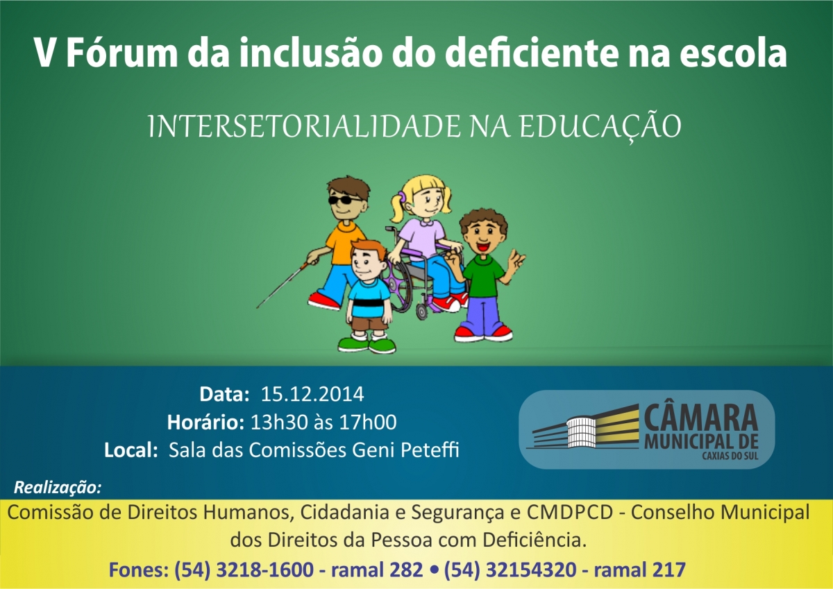 A ação intersetorial na busca da inclusão do deficiente na escola motiva reunião na Câmara Municipal de Caxias do Sul
