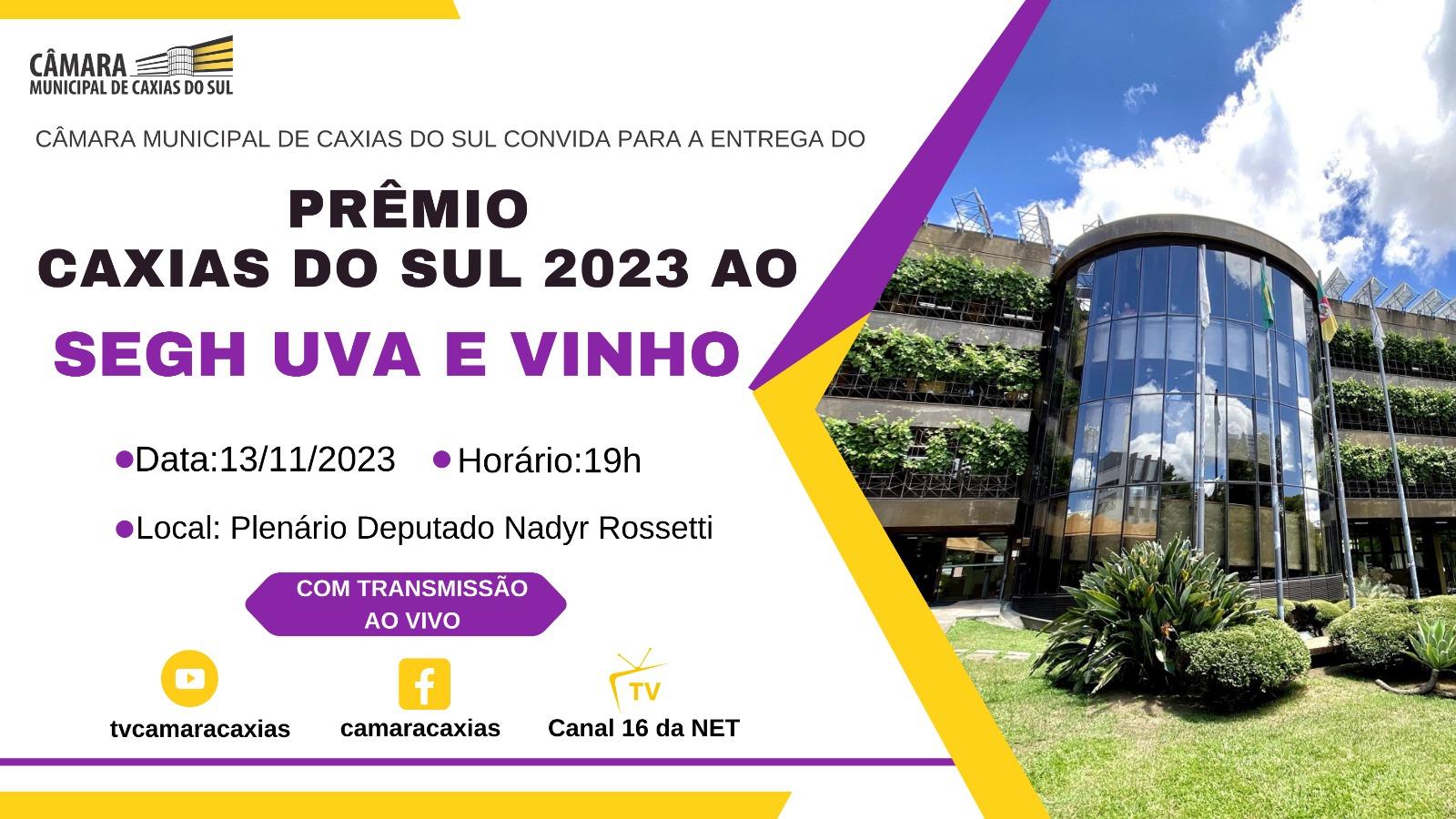Sindicato Empresarial de Gastronomia e Hotelaria Região Uva e Vinho receberá o Prêmio Caxias do Sul 