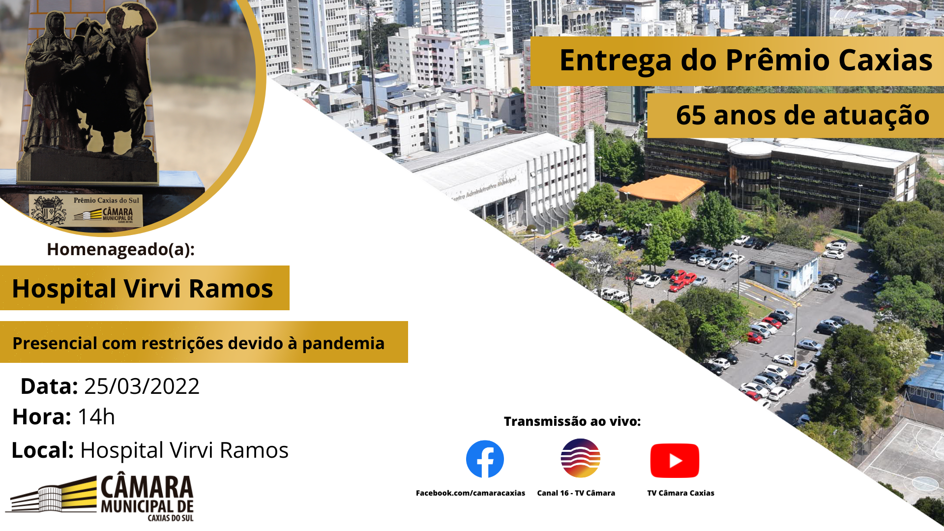 Hospital Virvi Ramos receberá Prêmio Caxias do Sul 