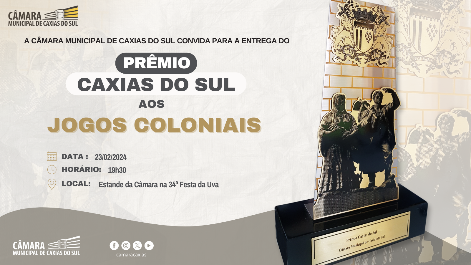 Jogos Coloniais da Festa da Uva receberão Prêmio Caxias do Sul