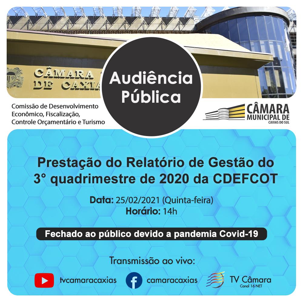 Leia mais sobre Executivo prestará contas do 3° quadrimestre de 2020 nesta quinta-feira