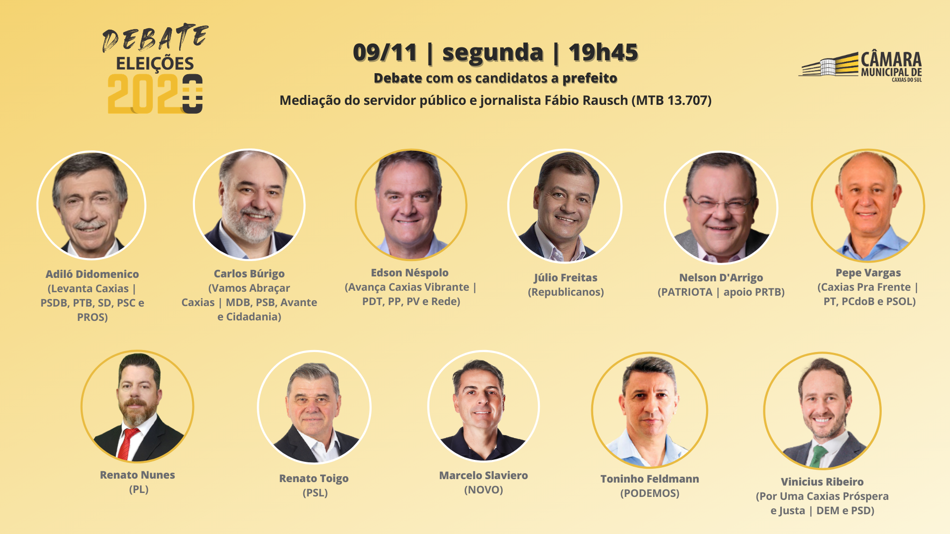 TV Câmara promove nesta segunda-feira o debate eleitoral com os candidatos a prefeito