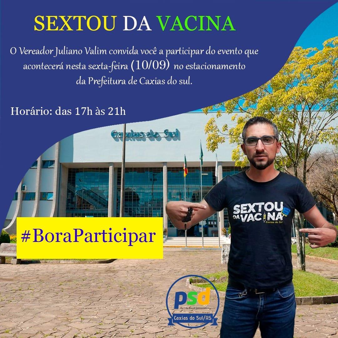 Vereador Juliano Valim convida para o “Sextou da Vacina”