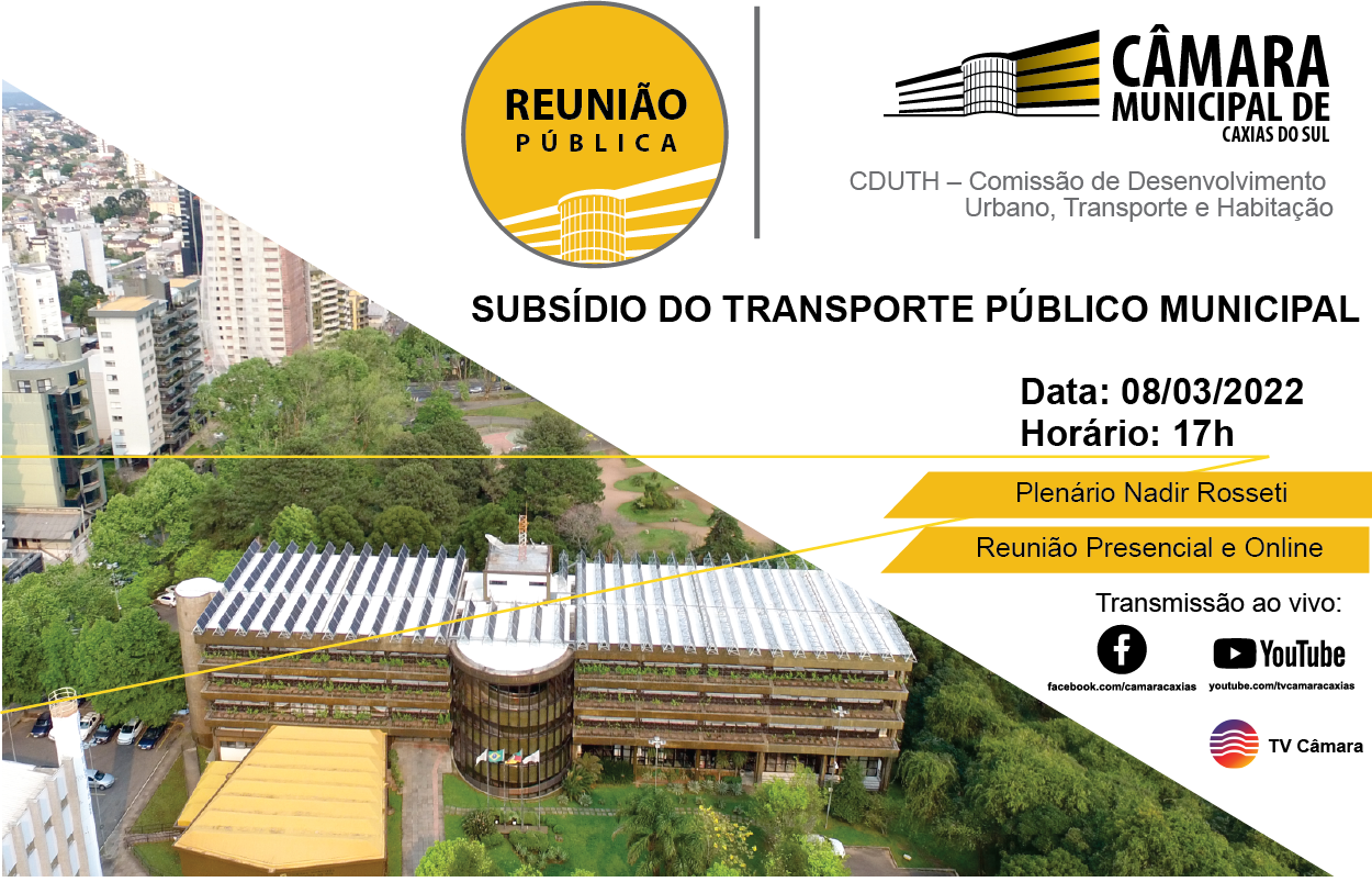 Subsídio do transporte Público municipal será discutido em reunião na Câmara