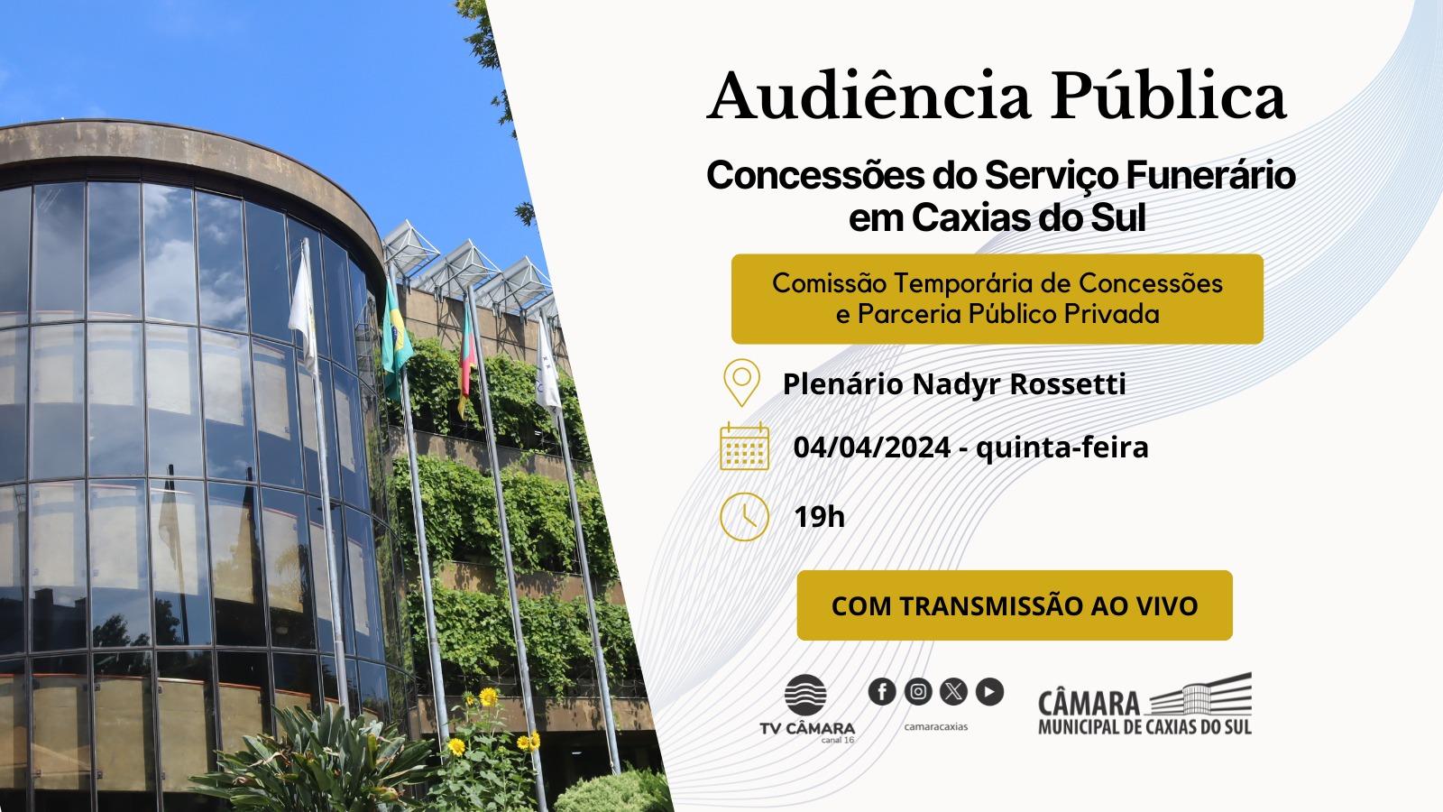 Concessão do serviço funerário em Caxias do Sul é tema de audiência pública no Parlamento