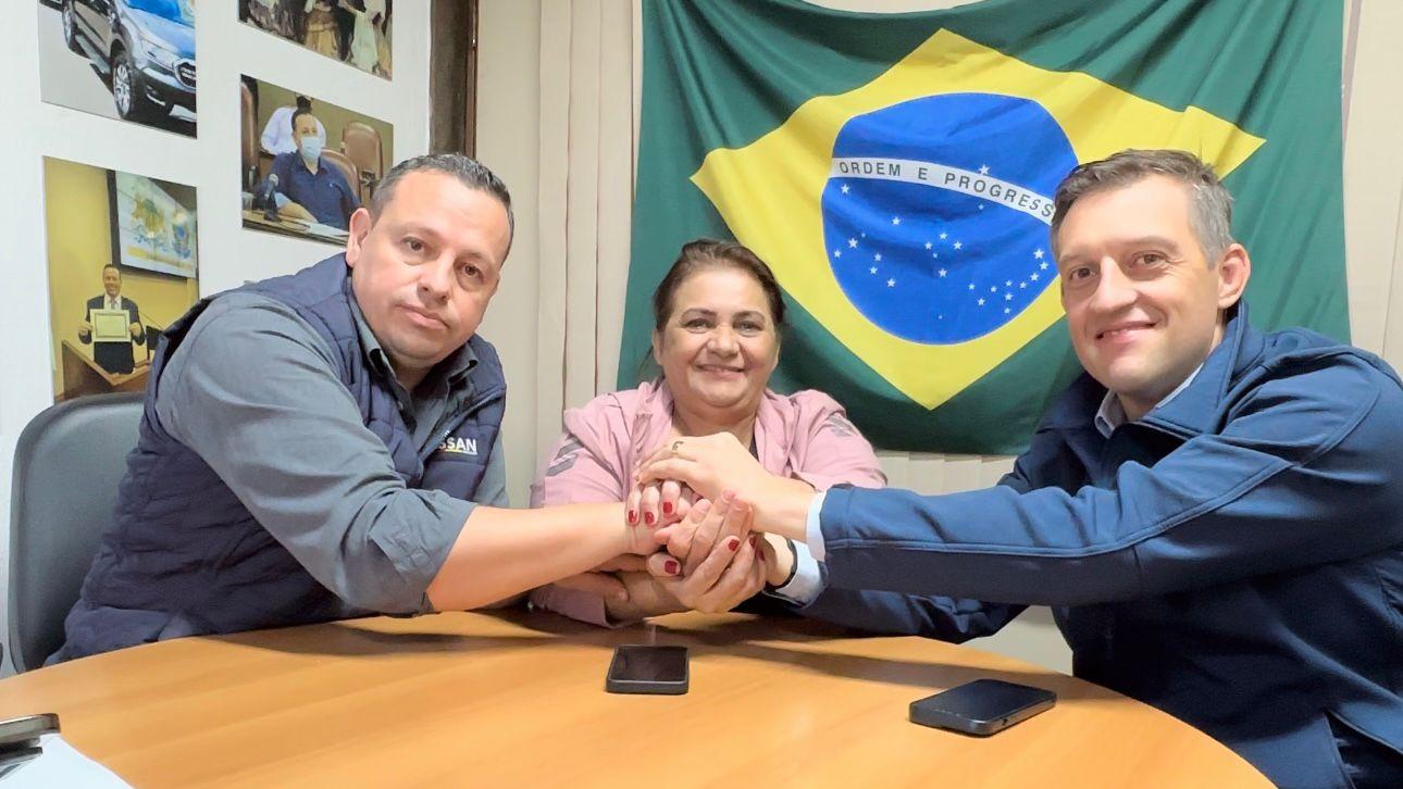 Vereador Adriano Bressan e Deputado Estadual Guilherme Pasin discutem alternativas para impactos de enchentes no RS