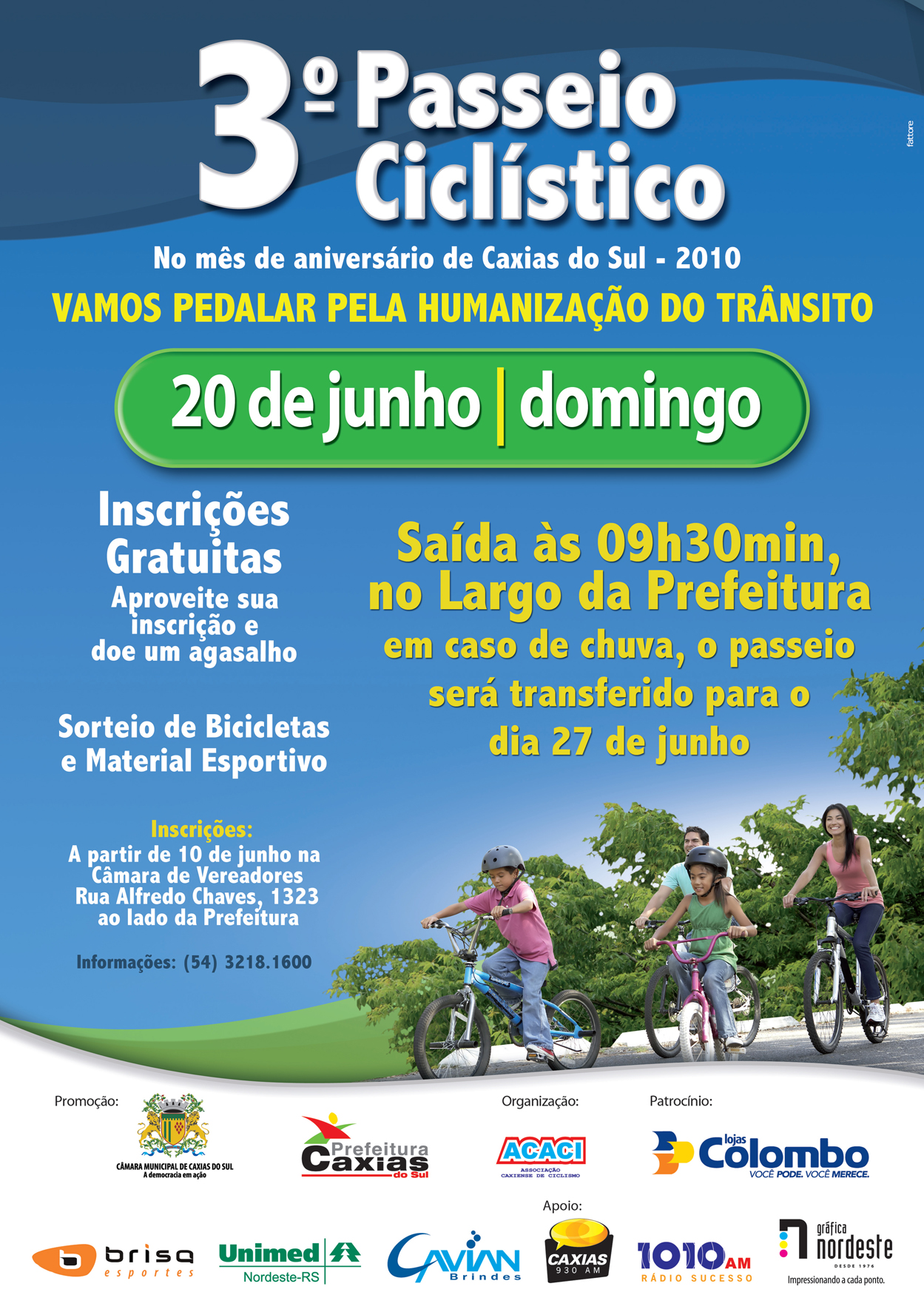 3º Passeio Ciclístico ocorre no próximo domingo