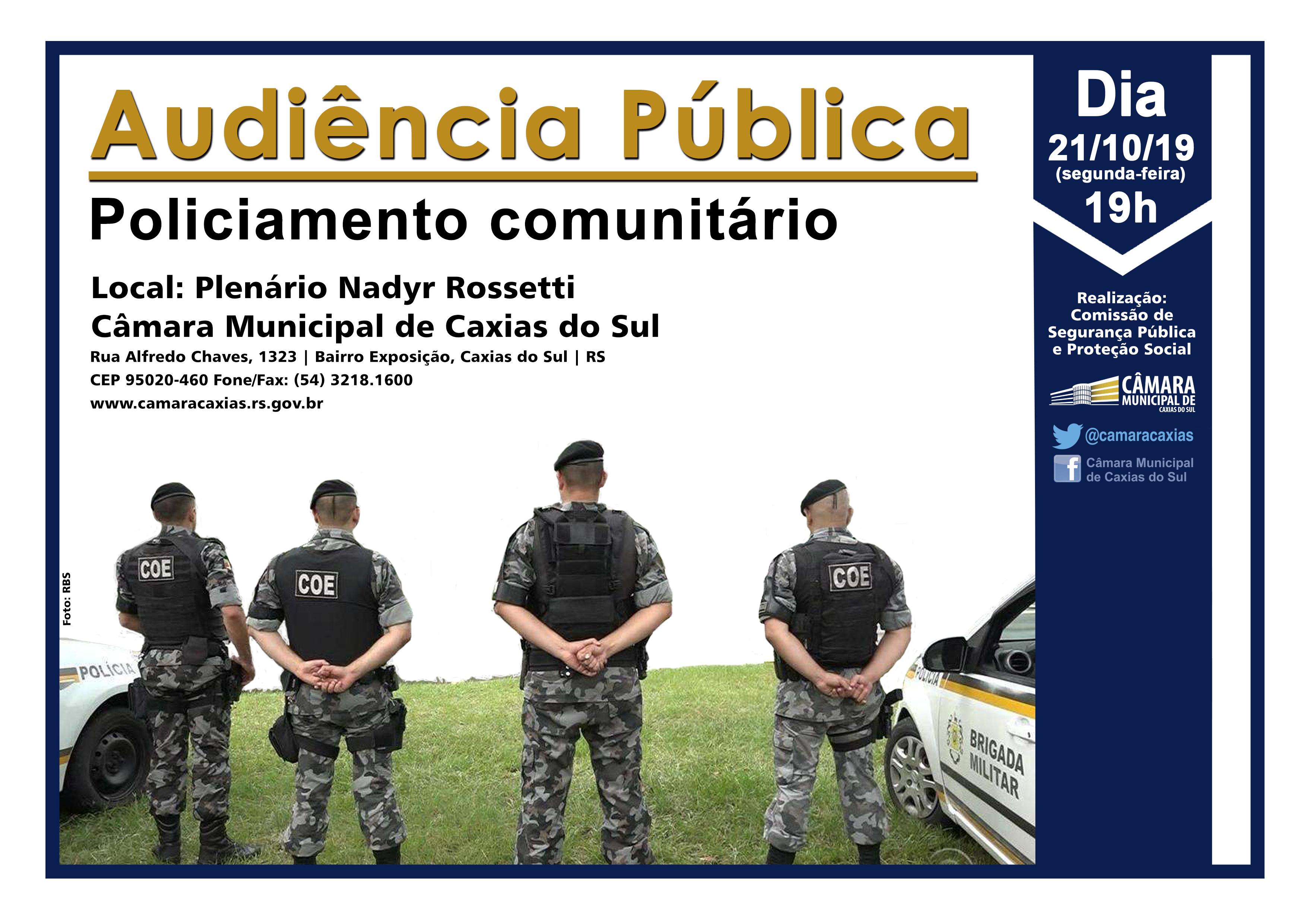 Leia mais sobre Audiência pública discutirá o policiamento comunitário no município 