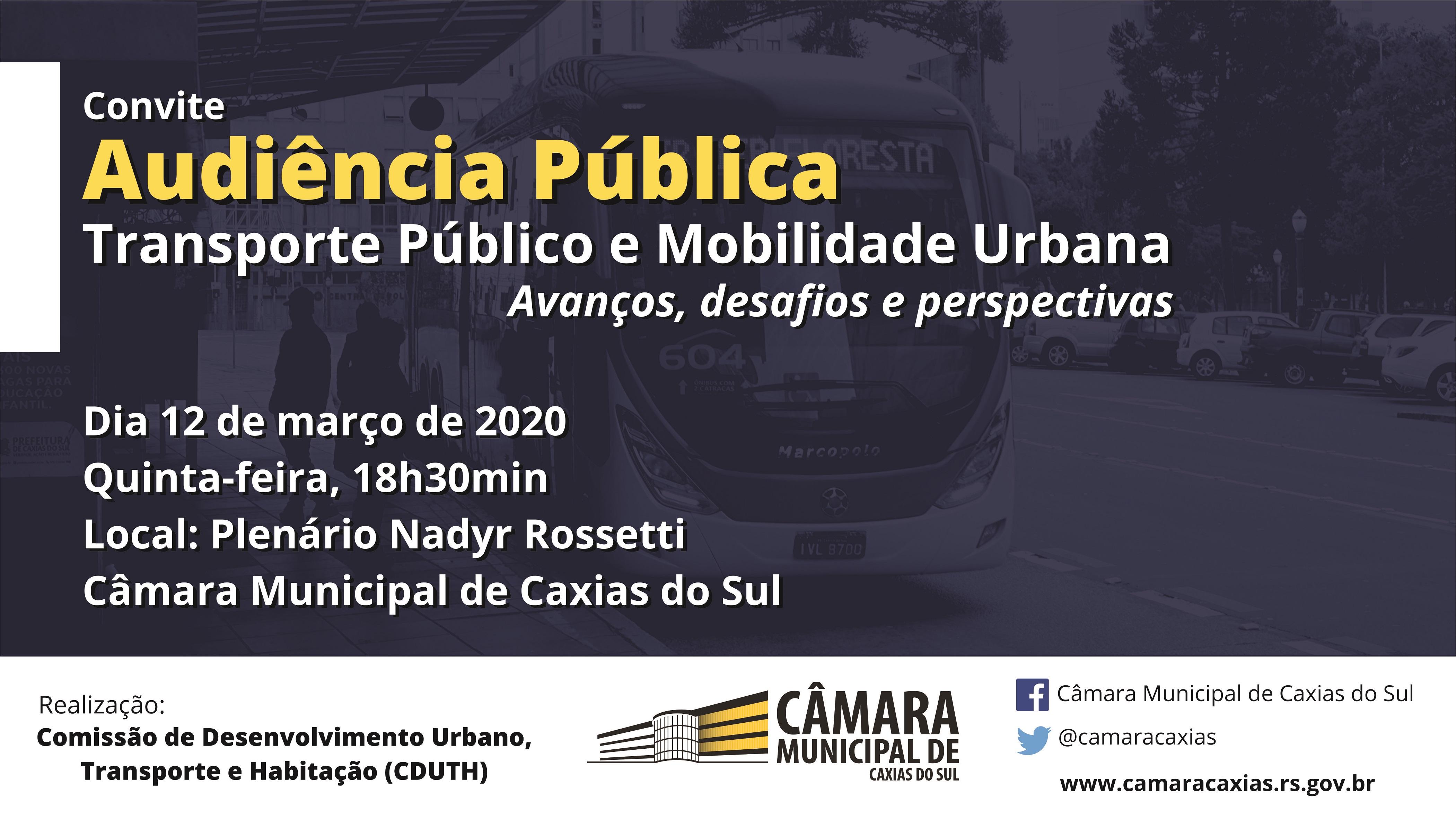 Audiência pública debaterá perspectivas para o transporte público do município